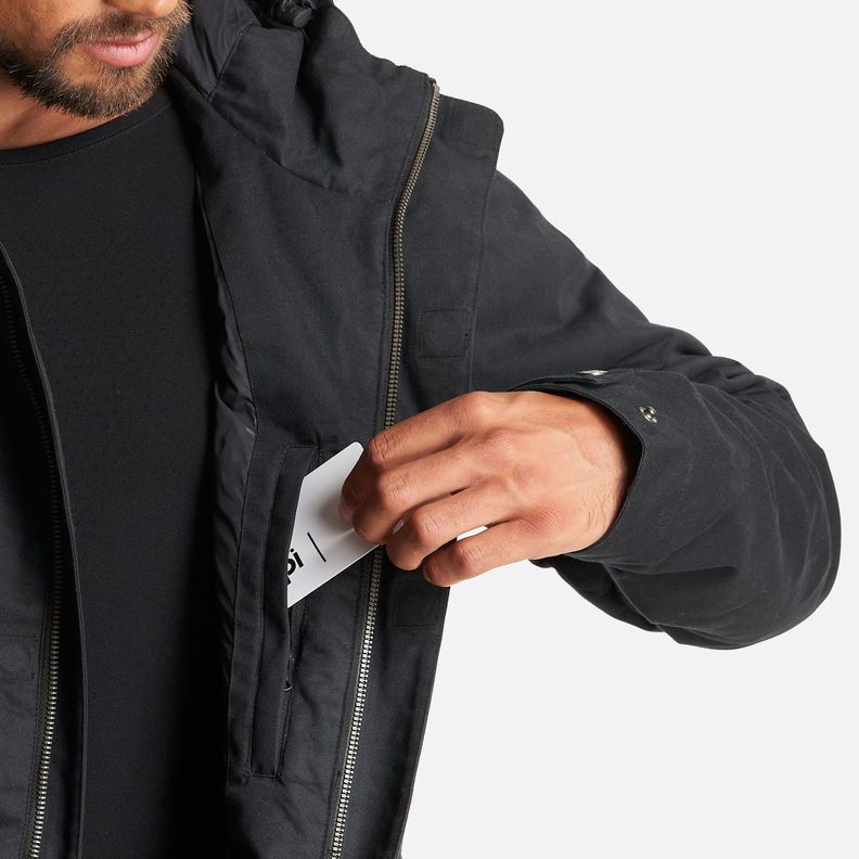 Chaqueta Hombre Peumo Canvas Hoody Jacket Negro Lippi-6