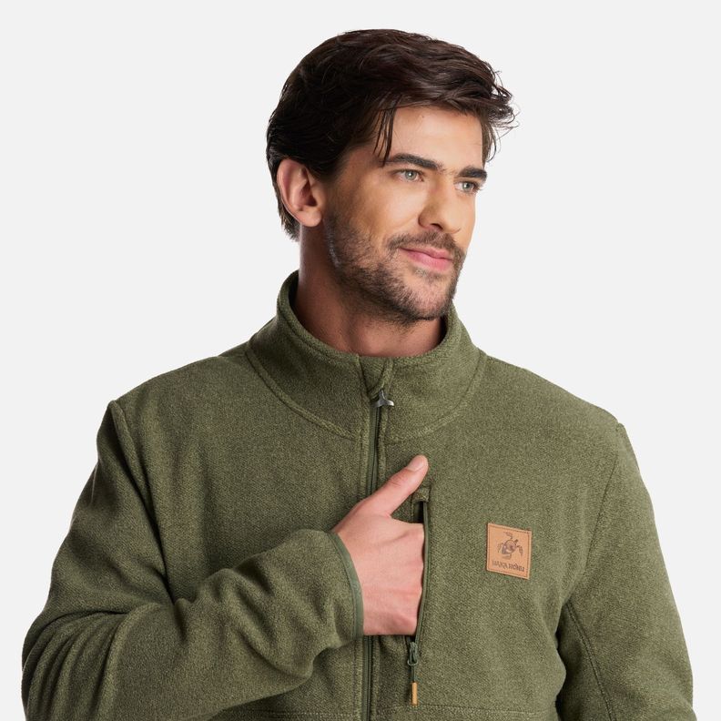 Poleron Hombre Tokerau Pro Verde Grisaceo Haka Honu-5