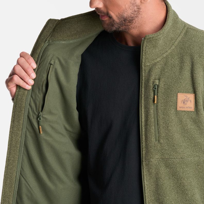 Poleron Hombre Tokerau Pro Verde Grisaceo Haka Honu-7