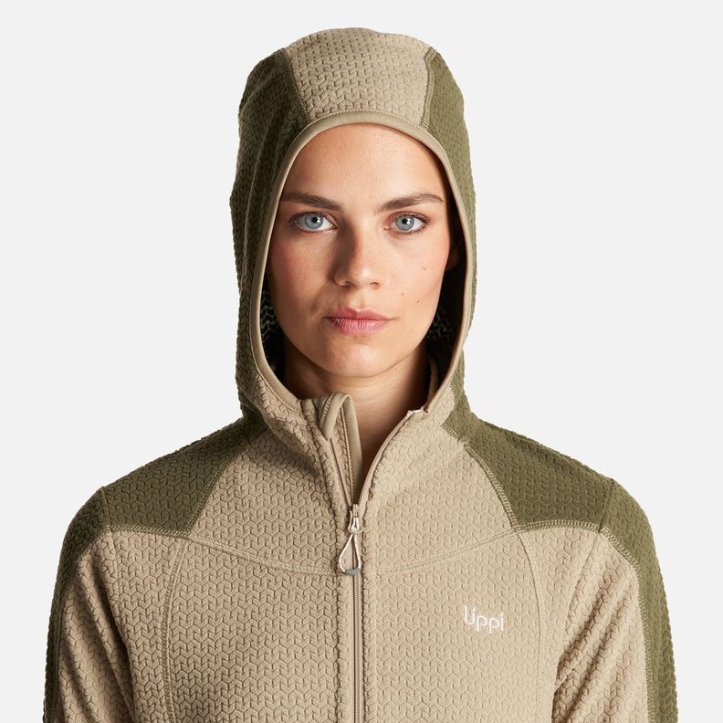 Poleron Mujer Jacaranda Nano-F 14 Zip Hoody Verde Lippi-3