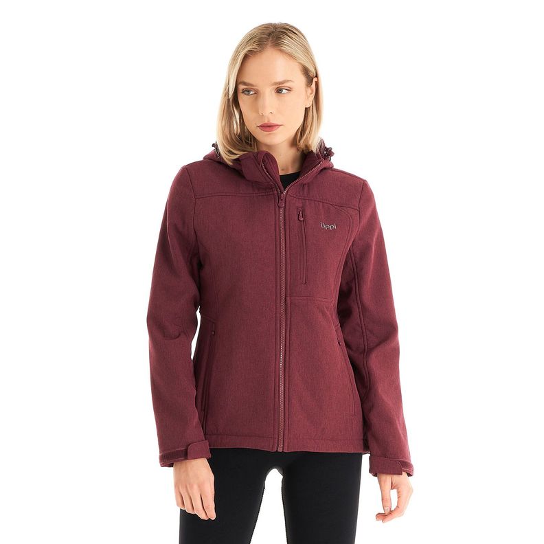 Chaqueta Mujer Macaya Softshell Hoody Jacket Melange Burdeo Lippi V21-1