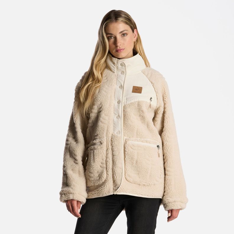Poleron Mujer Zip-Porrito Beige Haka Honu-0