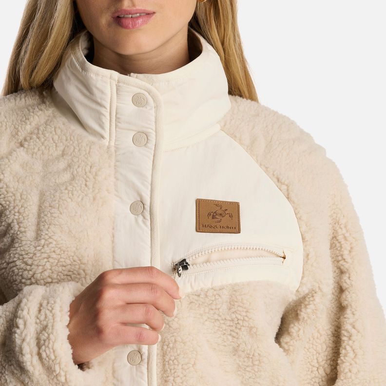 Poleron Mujer Zip-Porrito Beige Haka Honu-4