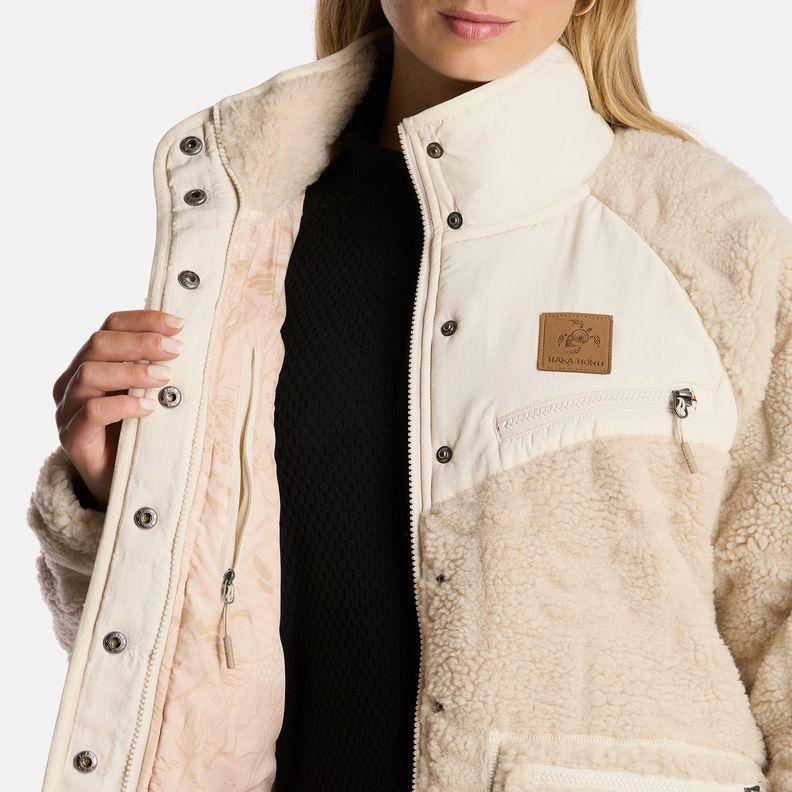 Poleron Mujer Zip-Porrito Beige Haka Honu-7
