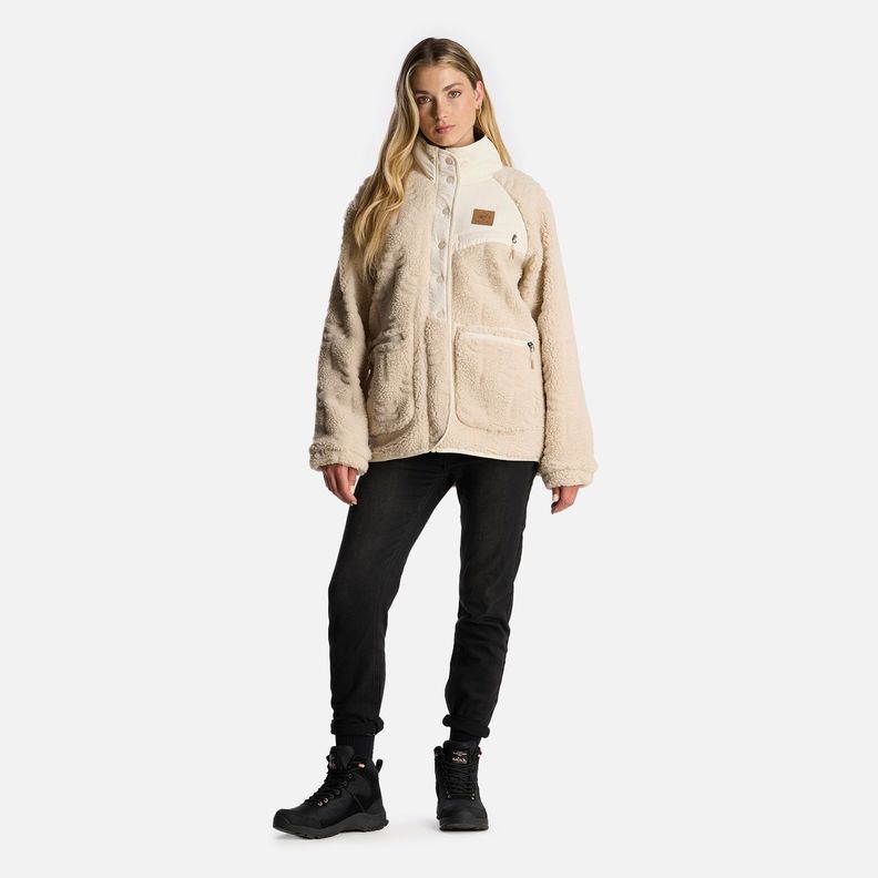 Poleron Mujer Zip-Porrito Beige Haka Honu-8