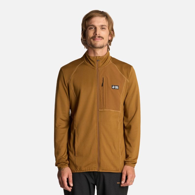 Polerón Hombre Taina Full Zip Mostaza Oscuro Haka Honu I25-0