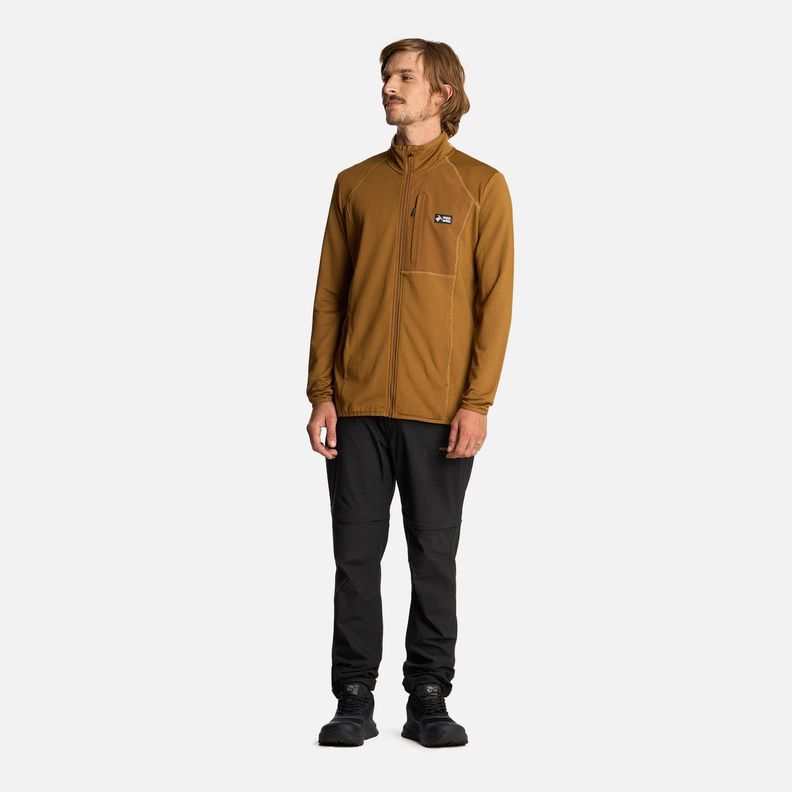 Polerón Hombre Taina Full Zip Mostaza Oscuro Haka Honu I25-4