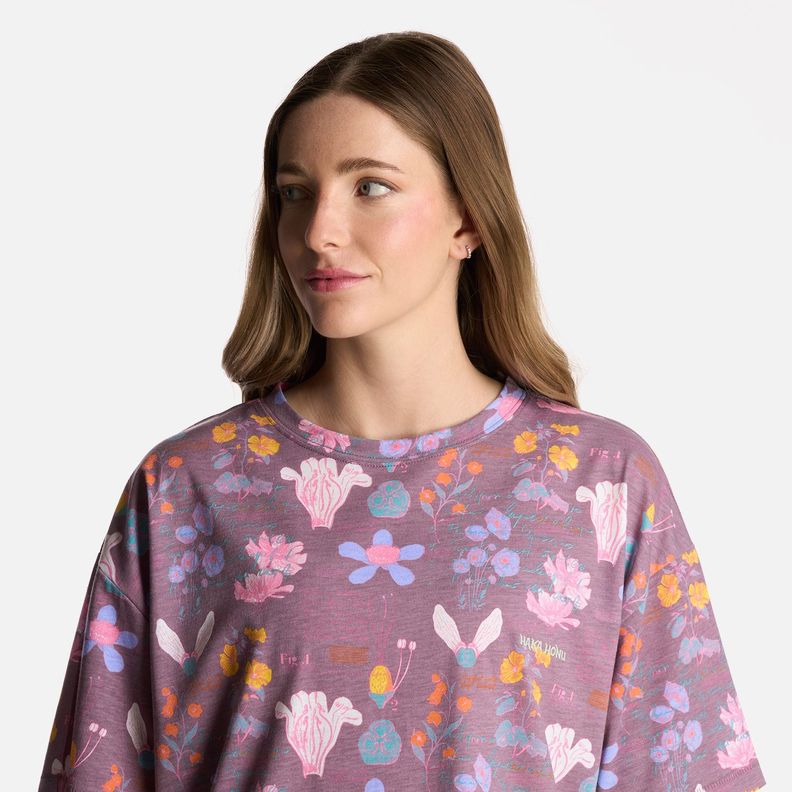 Polera Mujer Botanica Print Morado Haka Honu-3