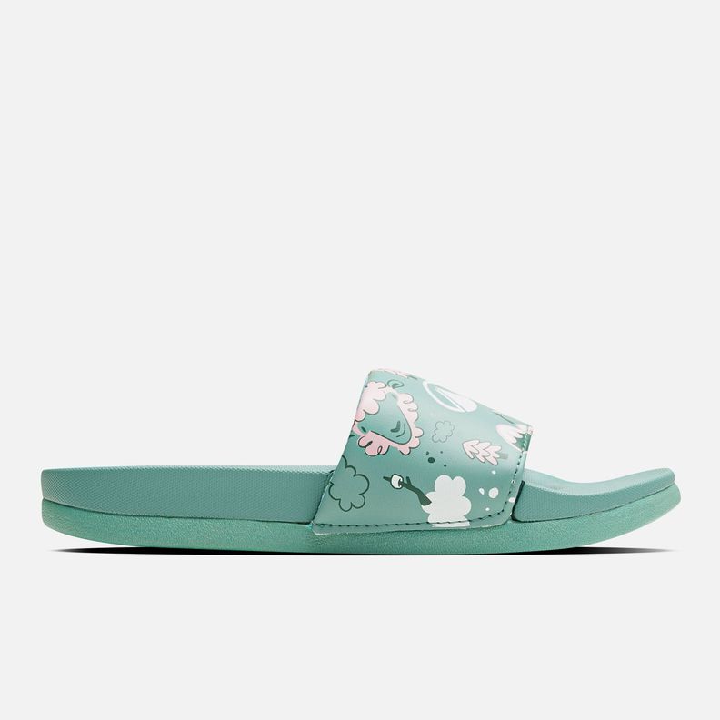 Sandalia Niña Insigne Slide Kids Turquesa Rosa Lippi-0