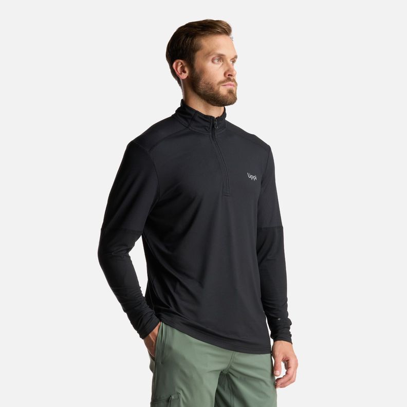 Poleron Hombre Puerto Trucco 14 Zip Negro Lippi I24-2