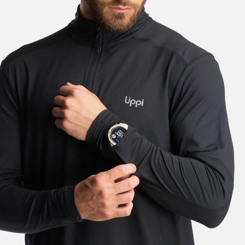 Poleron Hombre Puerto Trucco 14 Zip Negro Lippi I24-5