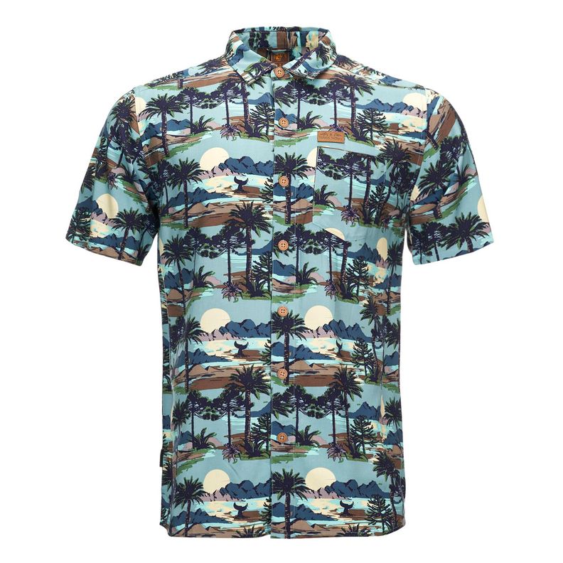 Camisa Hombre Aflora Celeste Haka Honu-0