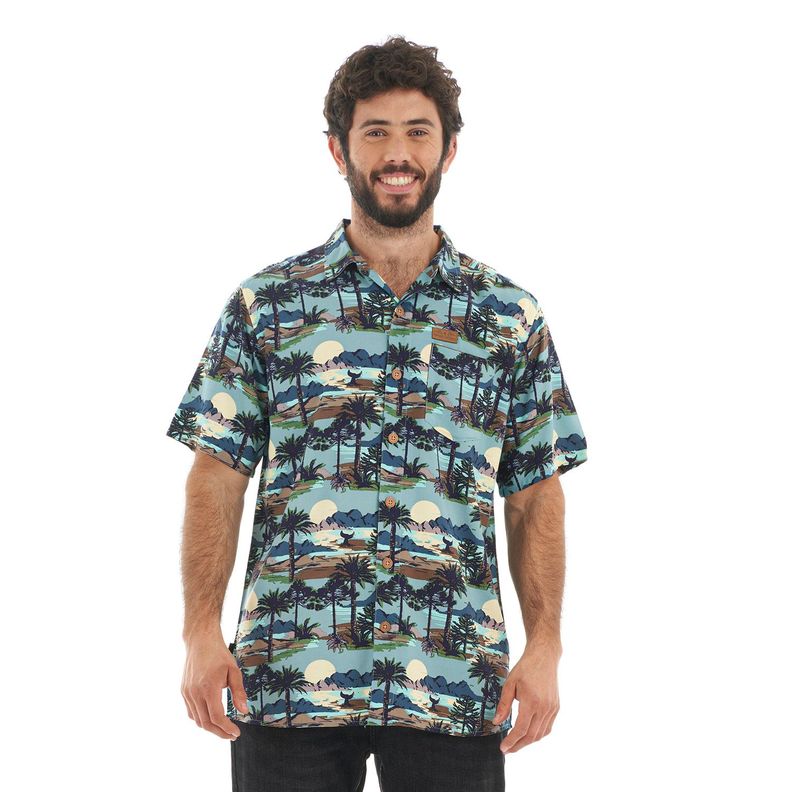 Camisa Hombre Aflora Celeste Haka Honu-1