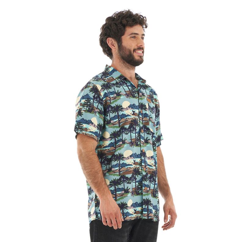 Camisa Hombre Aflora Celeste Haka Honu-2