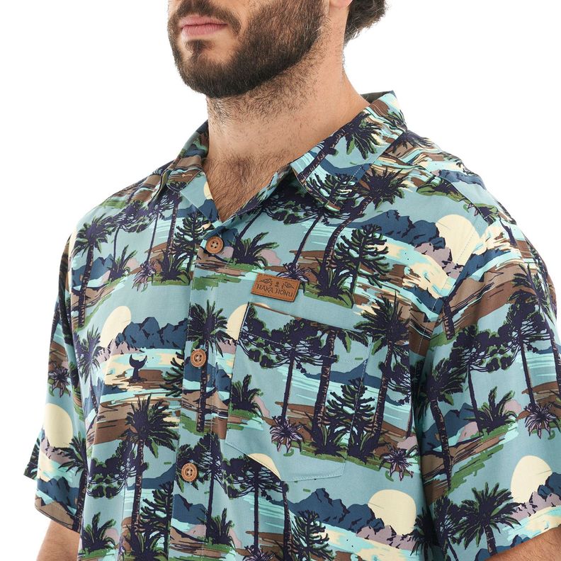 Camisa Hombre Aflora Celeste Haka Honu-6