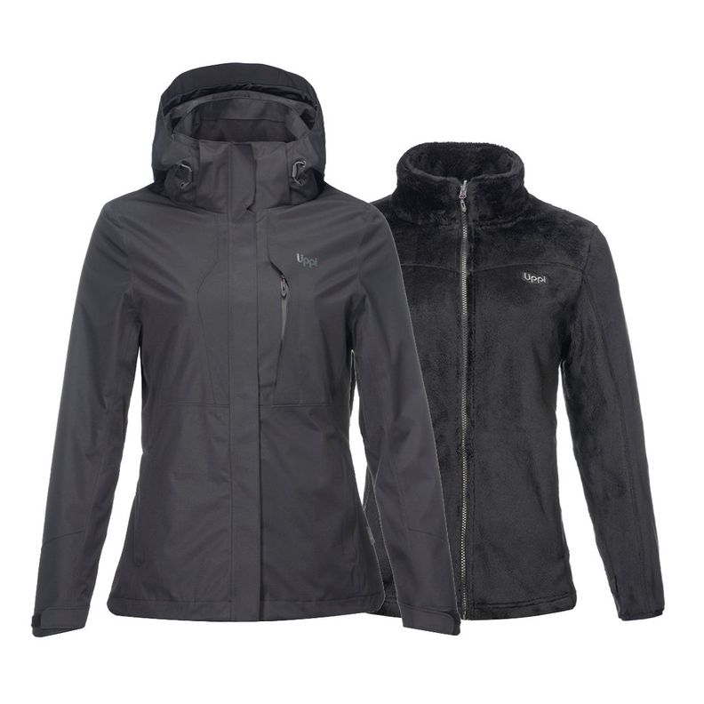 Chaqueta Mujer Tres Cruces Fusion-3 Hoody Jacket Negro / Negro Lippi V22-0