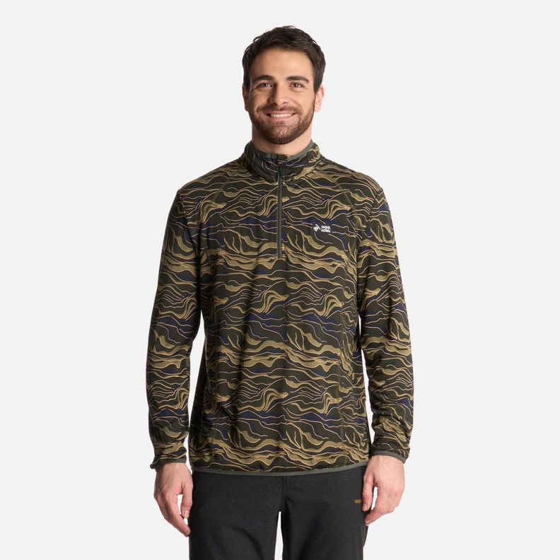 Polerón Hombre Taina Print Verde Militar Haka Honu V25-0
