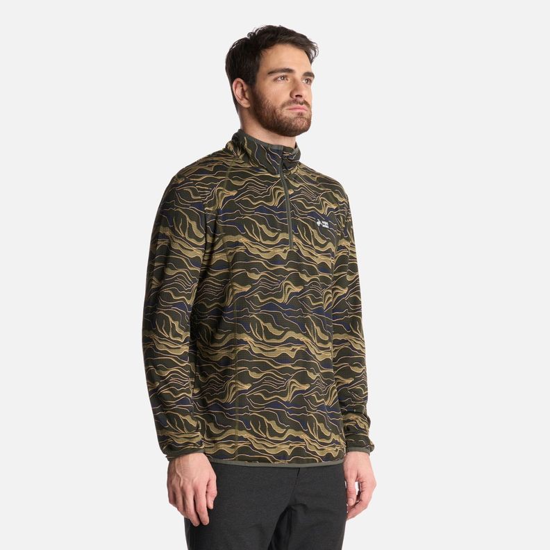 Polerón Hombre Taina Print Verde Militar Haka Honu V25-1