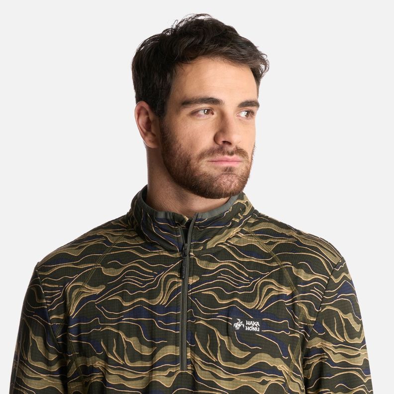 Polerón Hombre Taina Print Verde Militar Haka Honu V25-3