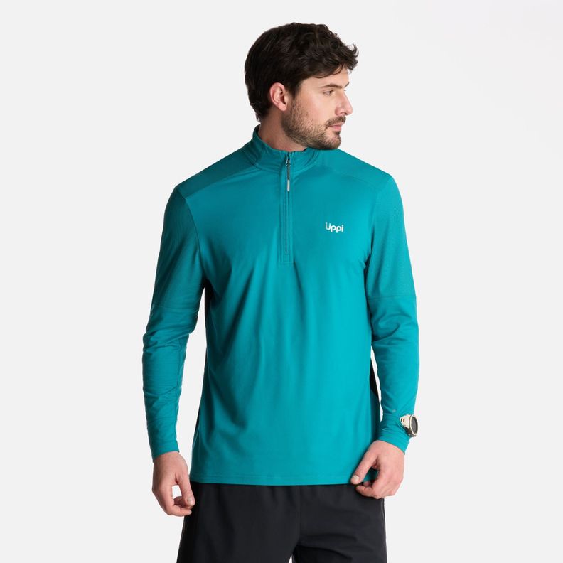 Polerón Hombre Puerto Trucco 14 Zip Turquesa Lippi-0
