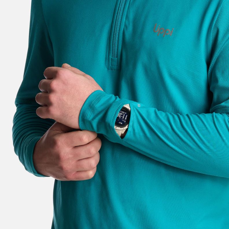 Polerón Hombre Puerto Trucco 14 Zip Turquesa Lippi-3