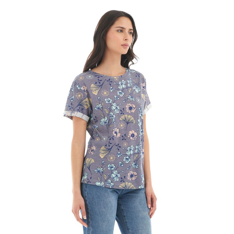 Polera Mujer Flora Morado Haka Honu-2