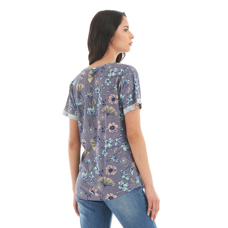 Polera Mujer Flora Morado Haka Honu-4