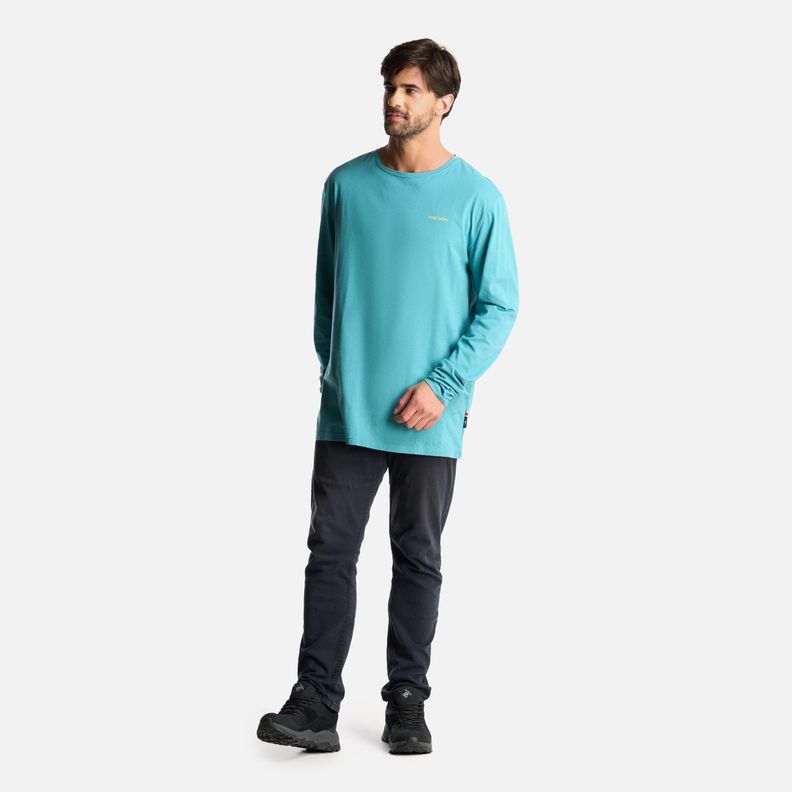 Polera Hombre Polo Larga Turquesa Haka Honu-5