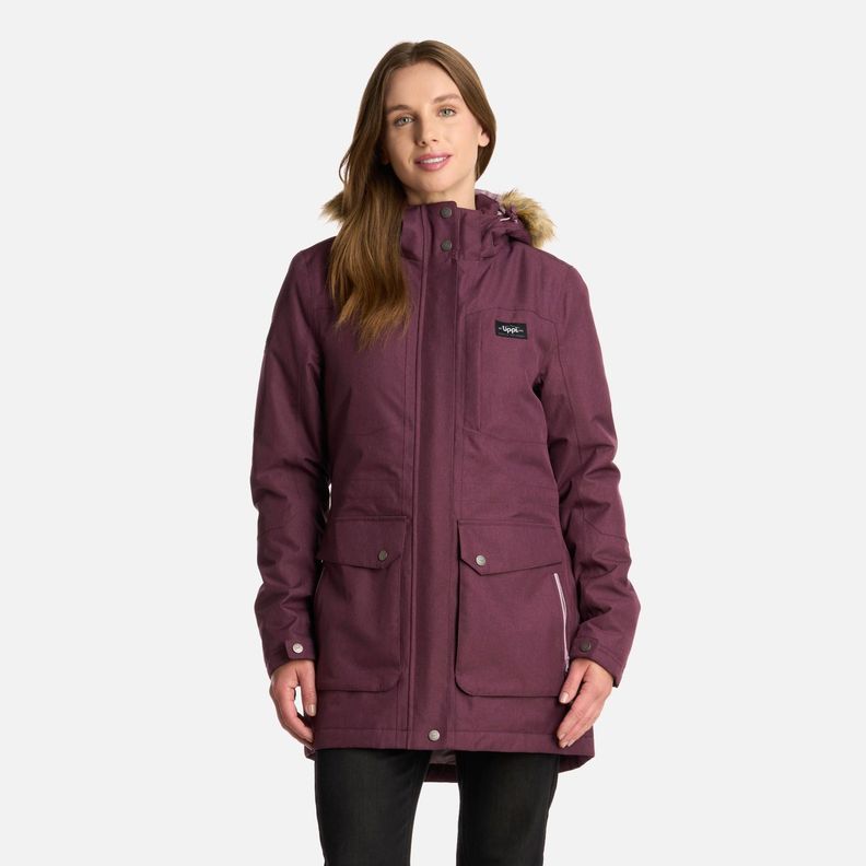 Chaqueta Mujer Roble B-Dry Hoody Melange Vino Lippi I25-0