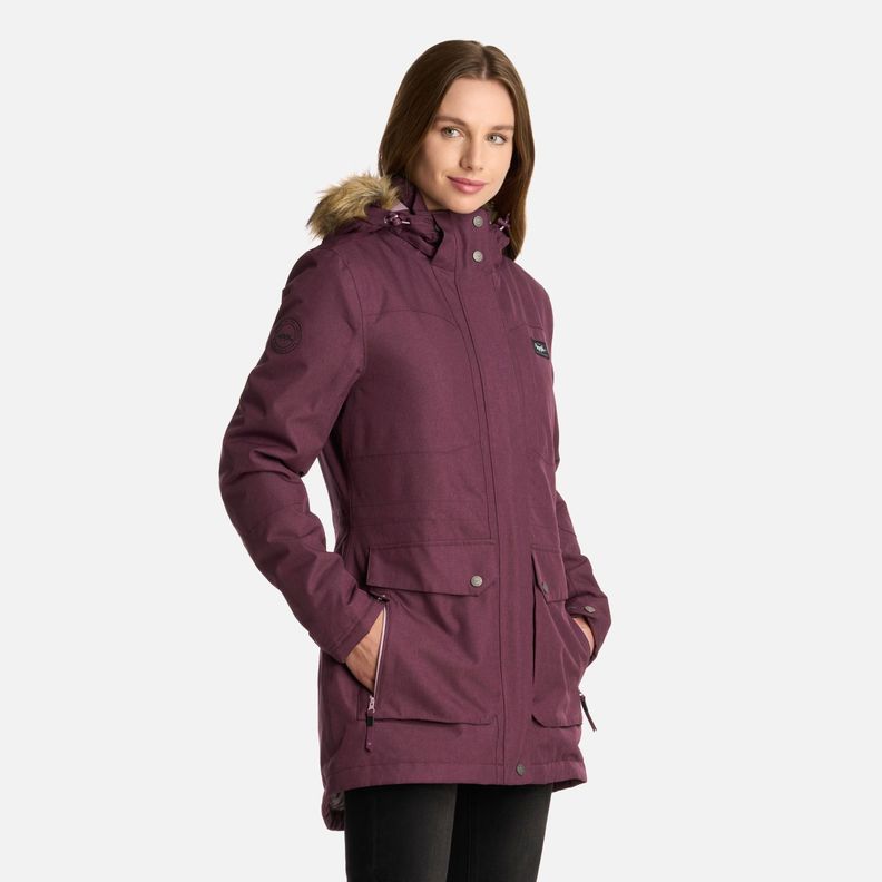 Chaqueta Mujer Roble B-Dry Hoody Melange Vino Lippi I25-1