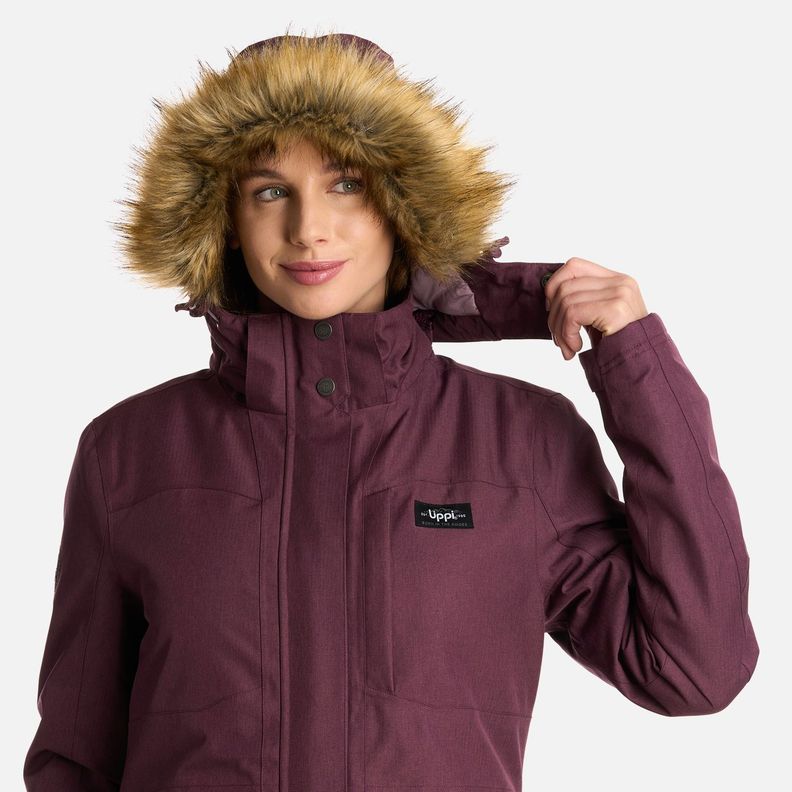 Chaqueta Mujer Roble B-Dry Hoody Melange Vino Lippi I25-3