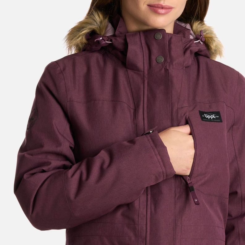 Chaqueta Mujer Roble B-Dry Hoody Melange Vino Lippi I25-4