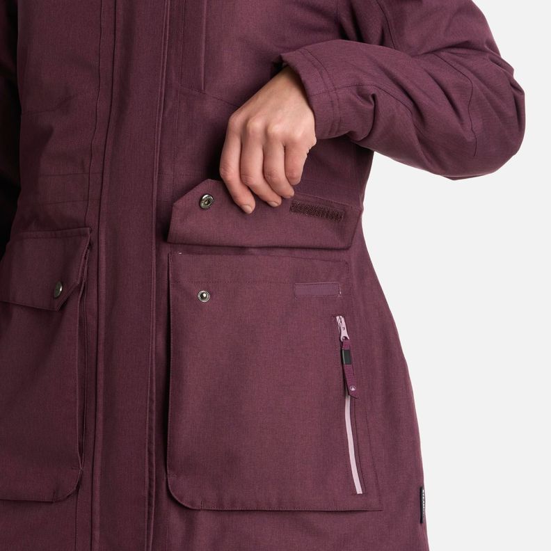 Chaqueta Mujer Roble B-Dry Hoody Melange Vino Lippi I25-5