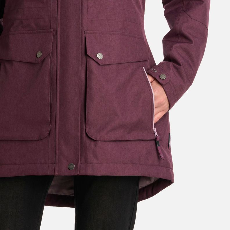Chaqueta Mujer Roble B-Dry Hoody Melange Vino Lippi I25-6