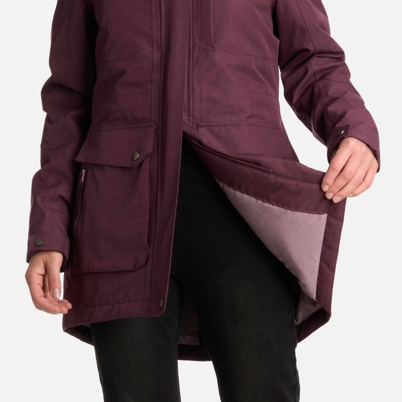 Chaqueta Mujer Roble B-Dry Hoody Melange Vino Lippi I25-8