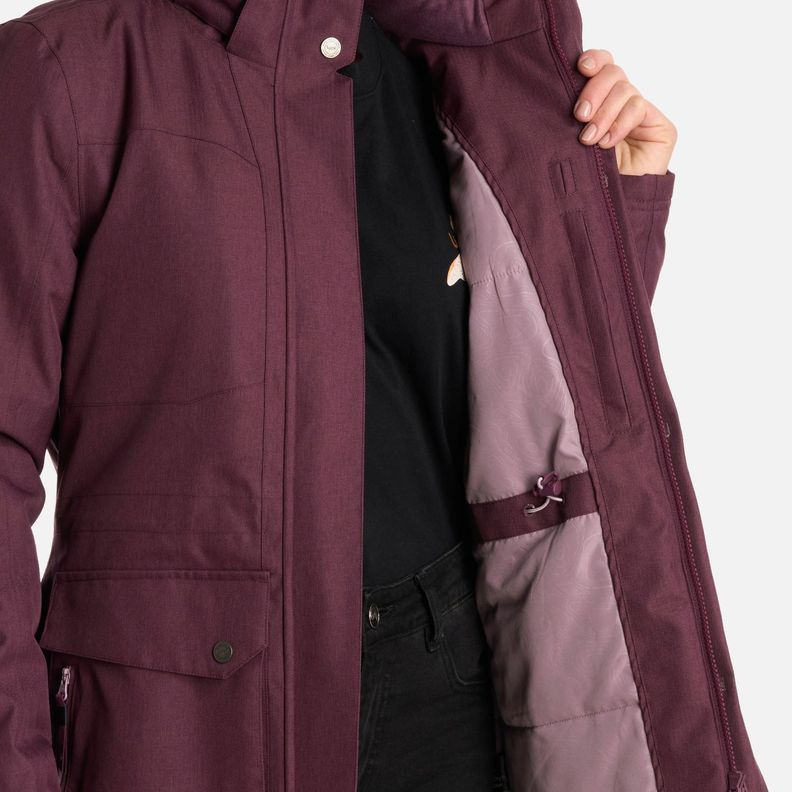 Chaqueta Mujer Roble B-Dry Hoody Melange Vino Lippi I25-9