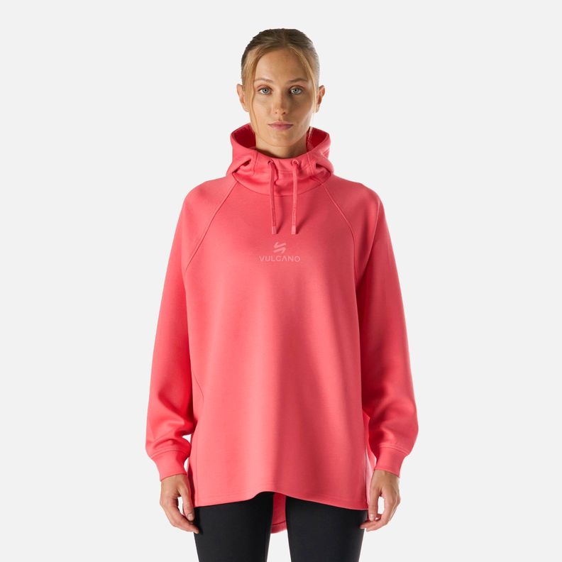 Polerón Mujer Tempo Sweatshirt Hoody Coral Vulcano-0