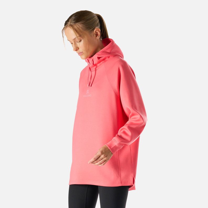Polerón Mujer Tempo Sweatshirt Hoody Coral Vulcano-1