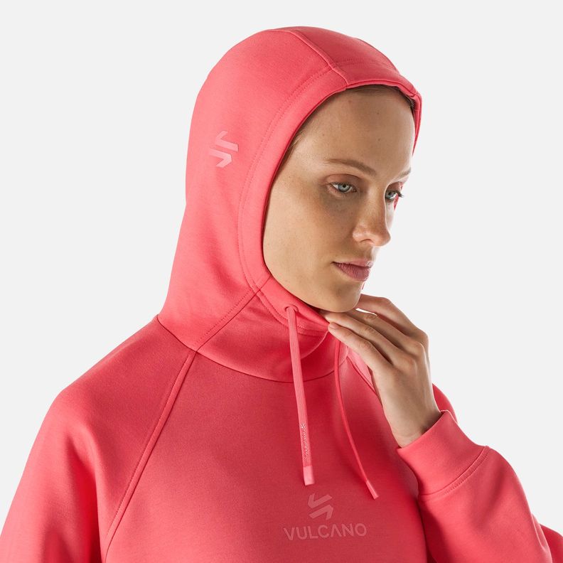 Polerón Mujer Tempo Sweatshirt Hoody Coral Vulcano-4