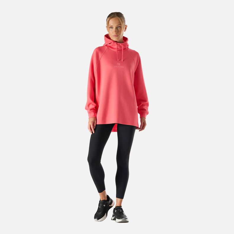 Polerón Mujer Tempo Sweatshirt Hoody Coral Vulcano-6