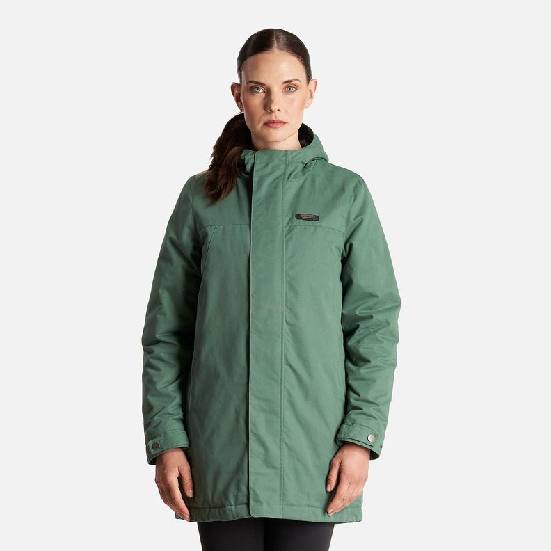 Chaqueta Mujer Peumo Canvas Hoody Jacket Verde Botella Lippi-0