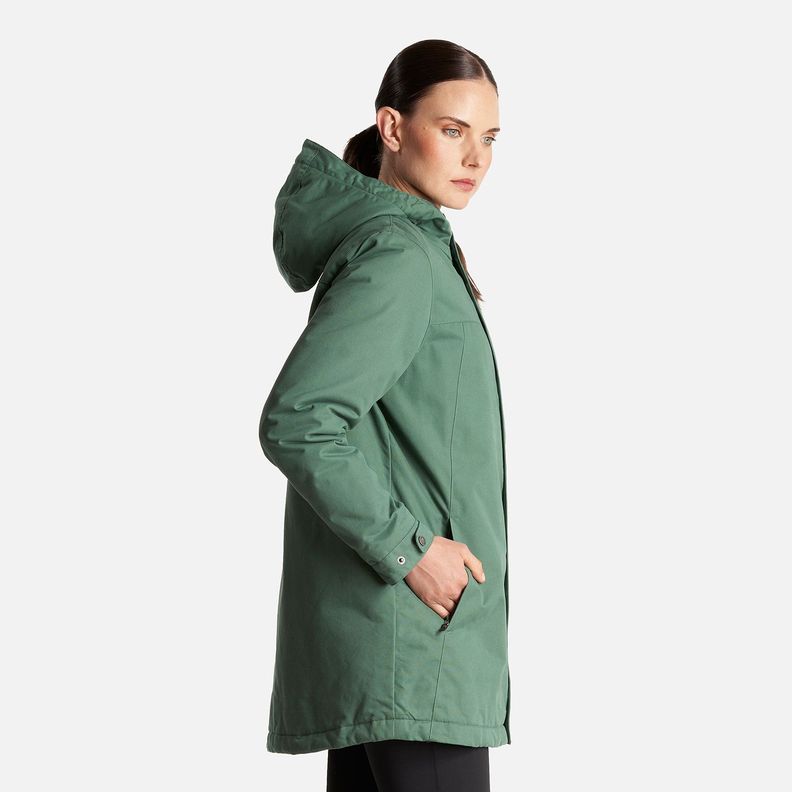 Chaqueta Mujer Peumo Canvas Hoody Jacket Verde Botella Lippi-2