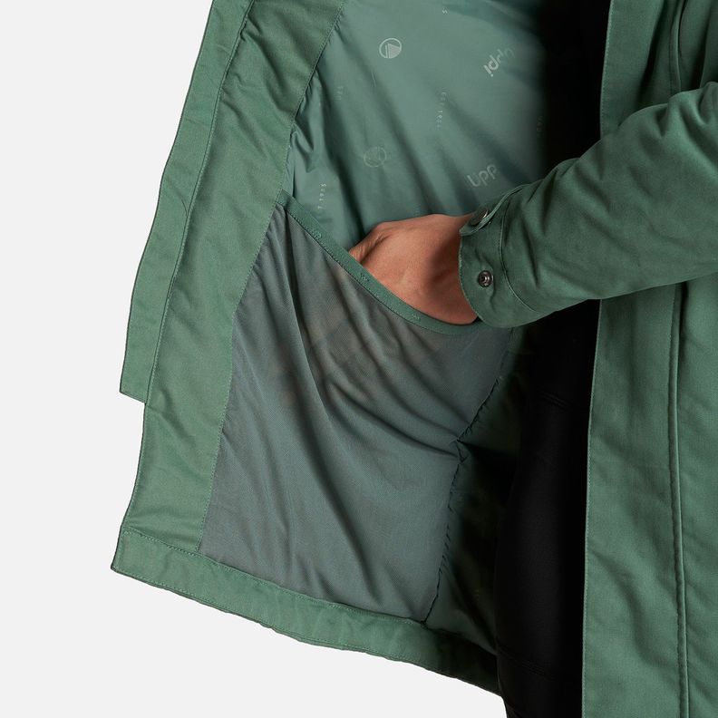 Chaqueta Mujer Peumo Canvas Hoody Jacket Verde Botella Lippi-6