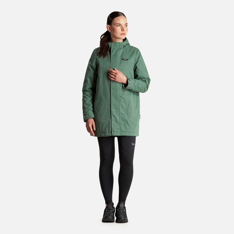 Chaqueta Mujer Peumo Canvas Hoody Jacket Verde Botella Lippi-8