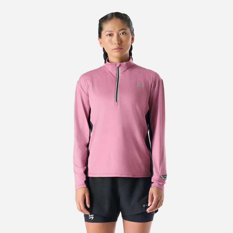 Polerón Mujer Tempo 1/4 Zip Midlayer Rosado Vulcano-0