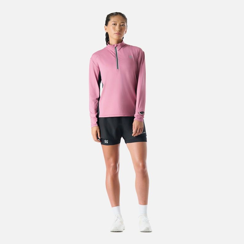 Polerón Mujer Tempo 1/4 Zip Midlayer Rosado Vulcano-6