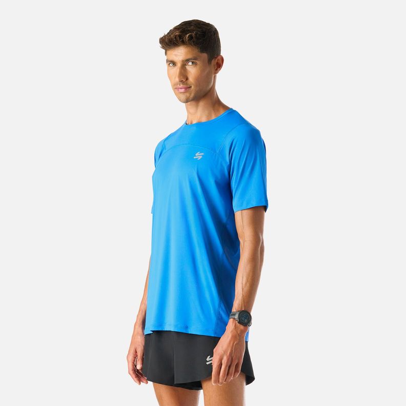 Polera Hombre Built To Move T-Shirt Azul Vulcano-1