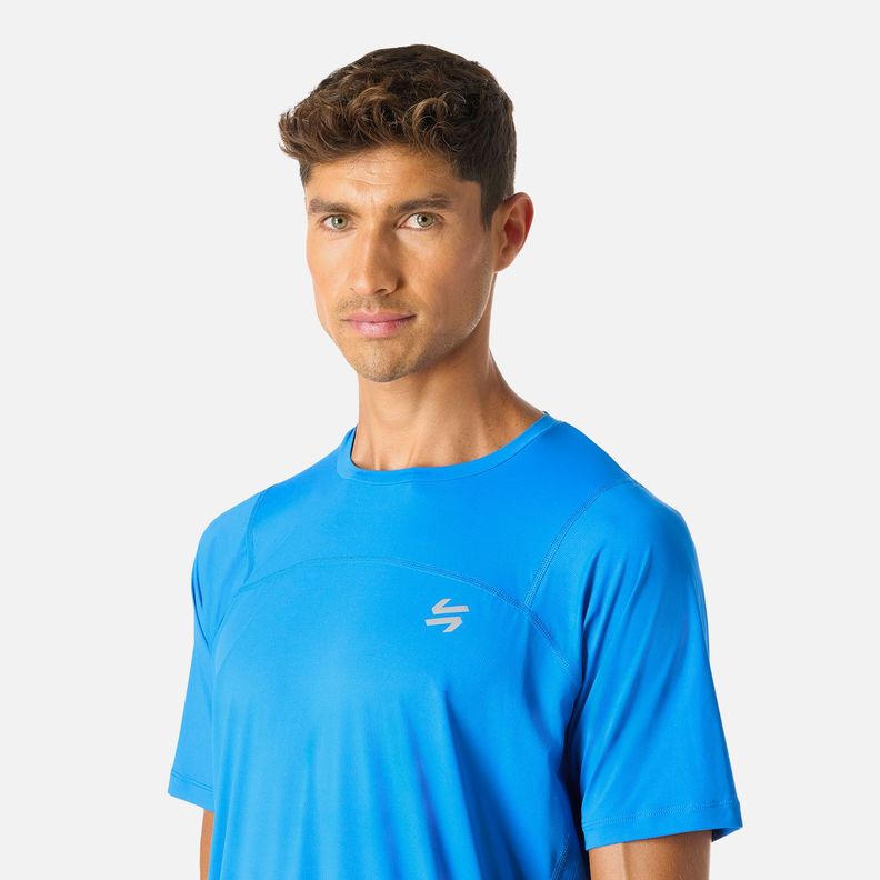 Polera Hombre Built To Move T-Shirt Azul Vulcano-4