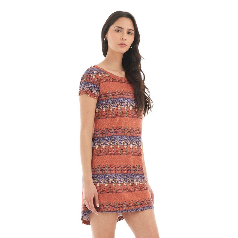 Vestido Mujer Palomita Damasco print Haka Honu-2