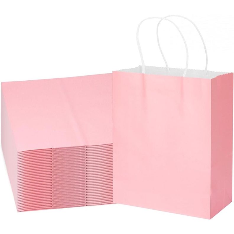 12 Bolsas Cumpleanos Papel Kraft Colores De 21x15x8cm